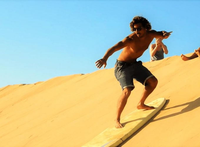 Agadir : SandBoarding  / sand surfing in the desert