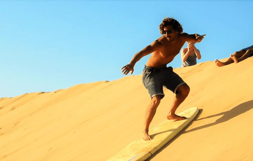 Agadir : SandBoarding – Sand Surfing – in desert